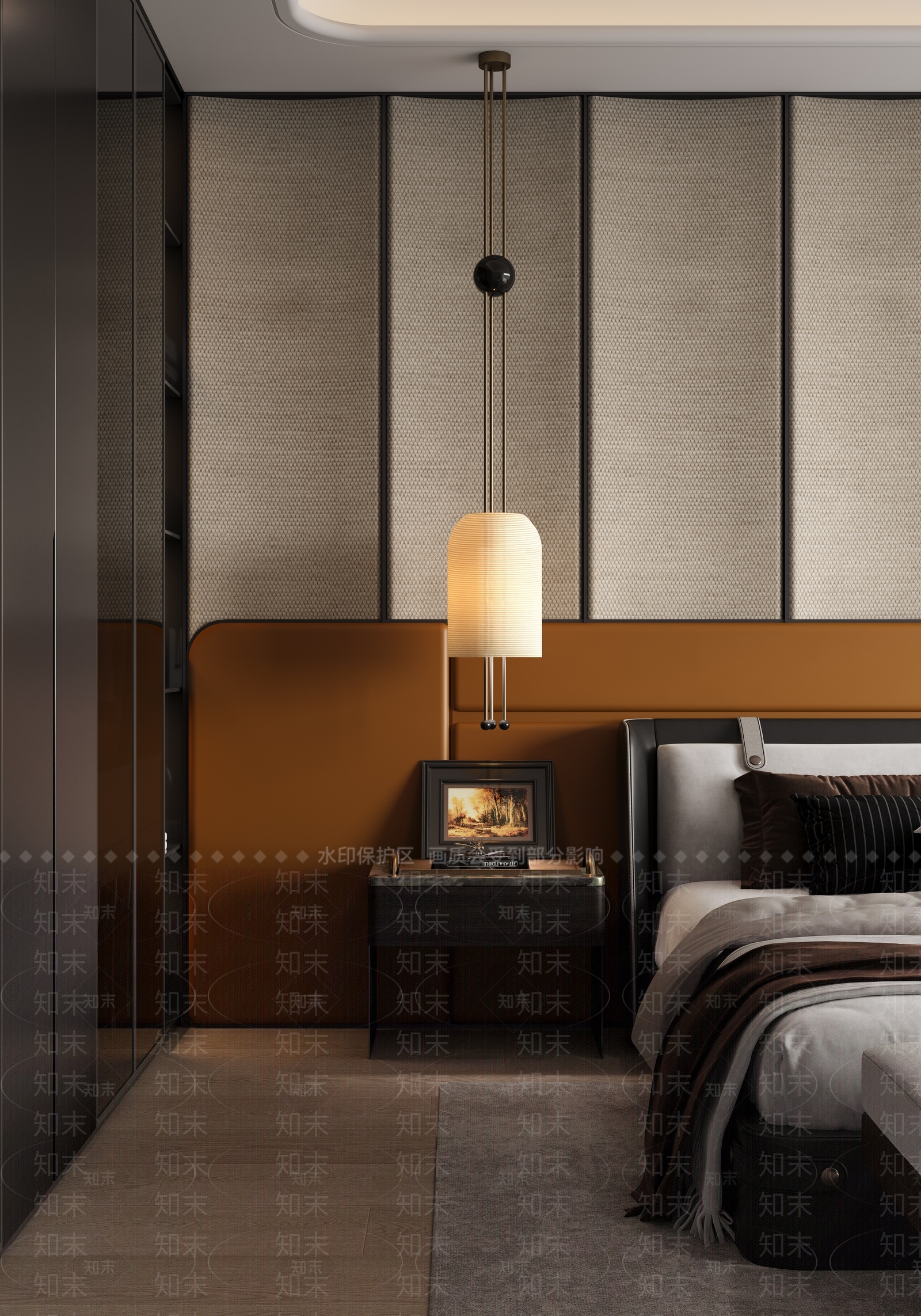 现代中古风卧室3D模型下载【ID:1148285390】