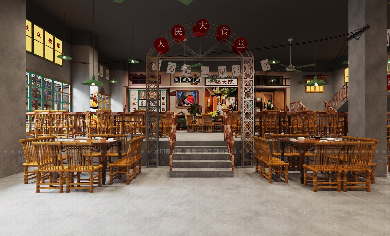 新中式中餐厅3D模型下载【ID:1148296407】