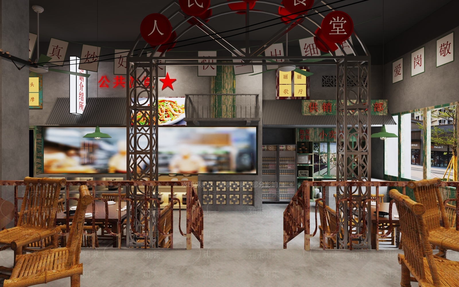 新中式中餐厅3D模型下载【ID:1148296407】
