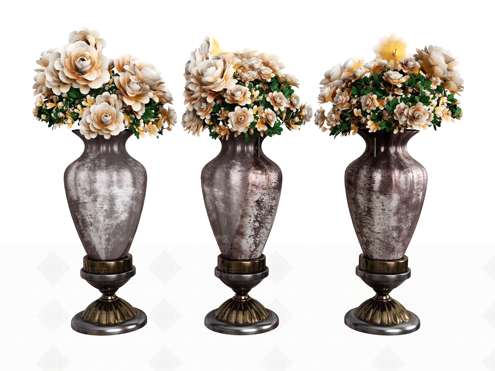 欧式花瓶花艺SU模型下载【ID:1148297110】
