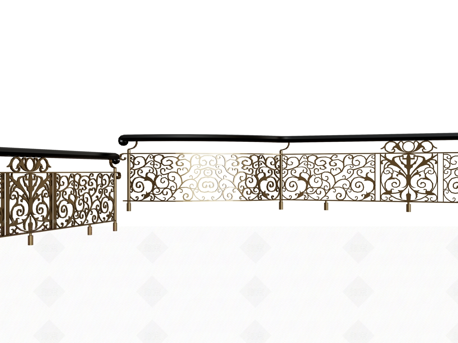 欧式雕花铁艺护栏SU模型下载【ID:1148297878】