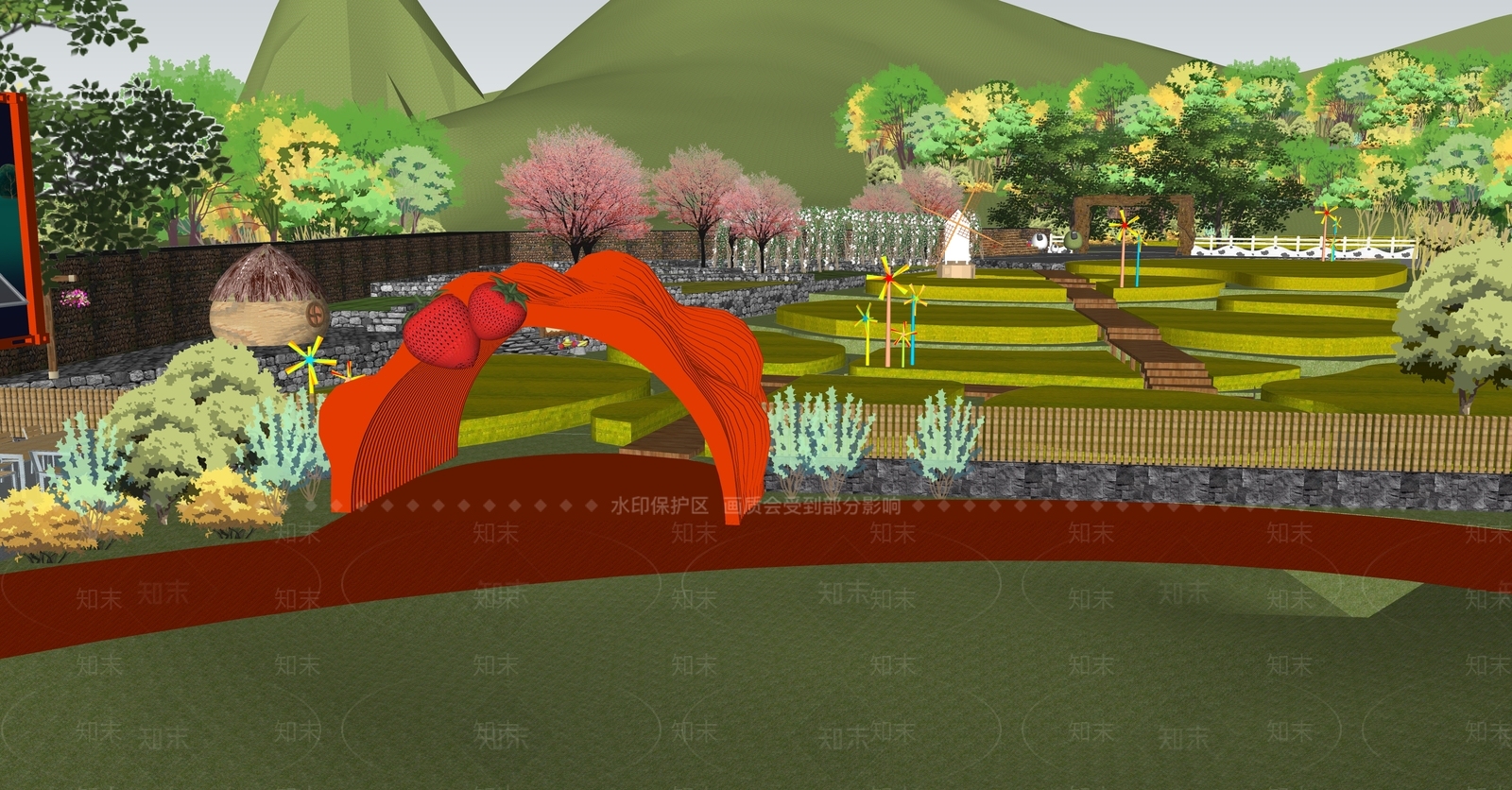 现代乡村公园SU模型下载【ID:1148304789】