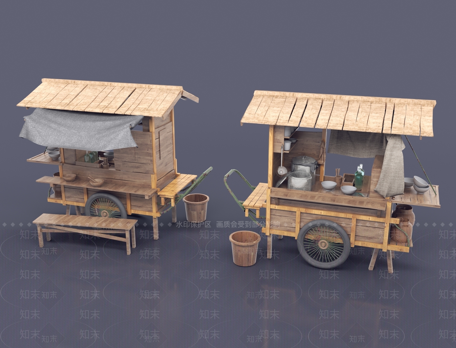 售货车3D模型下载【ID:1148310918】