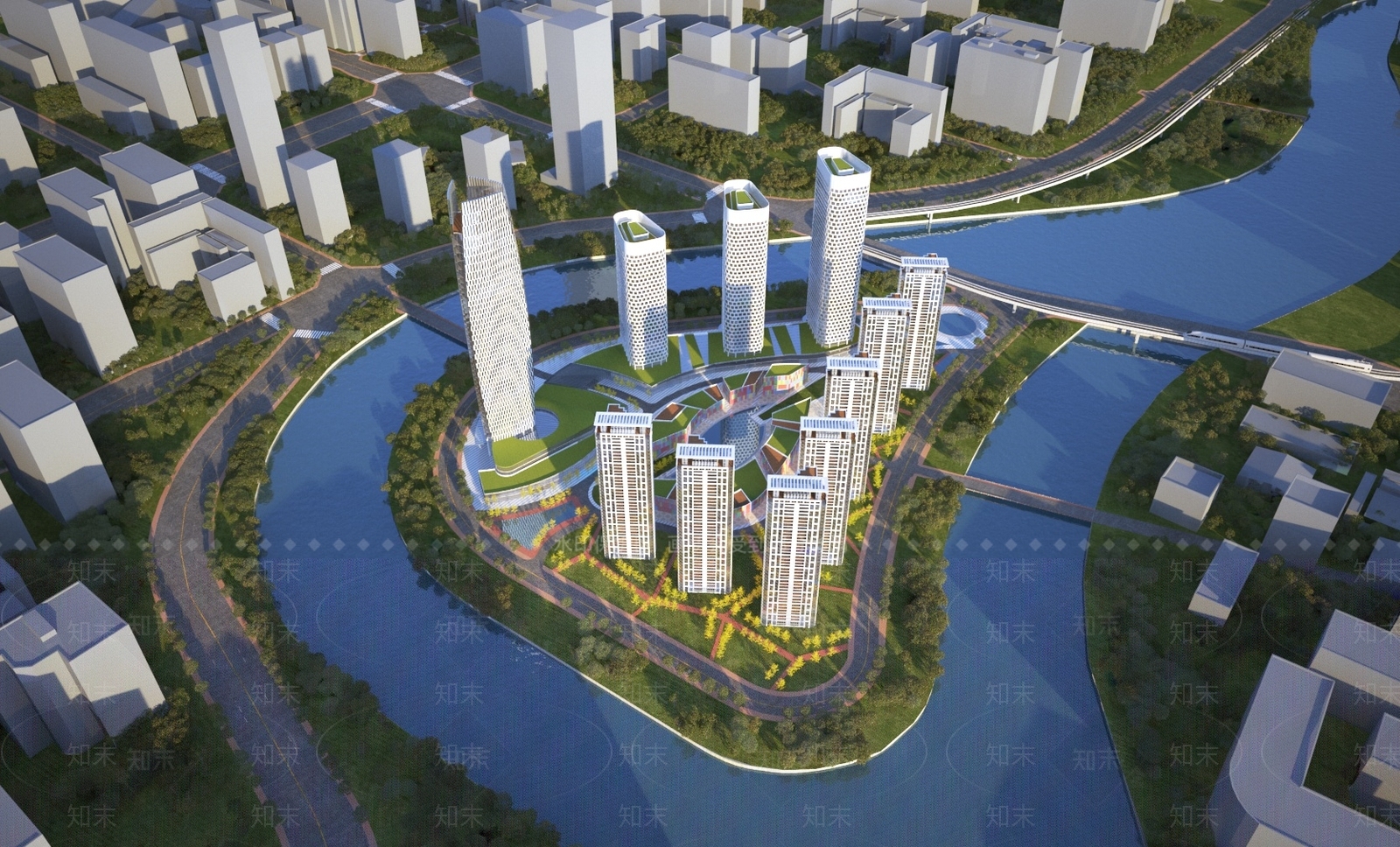 现代高层办公楼商场商业楼综合体建筑3D模型下载【ID:1148316181】