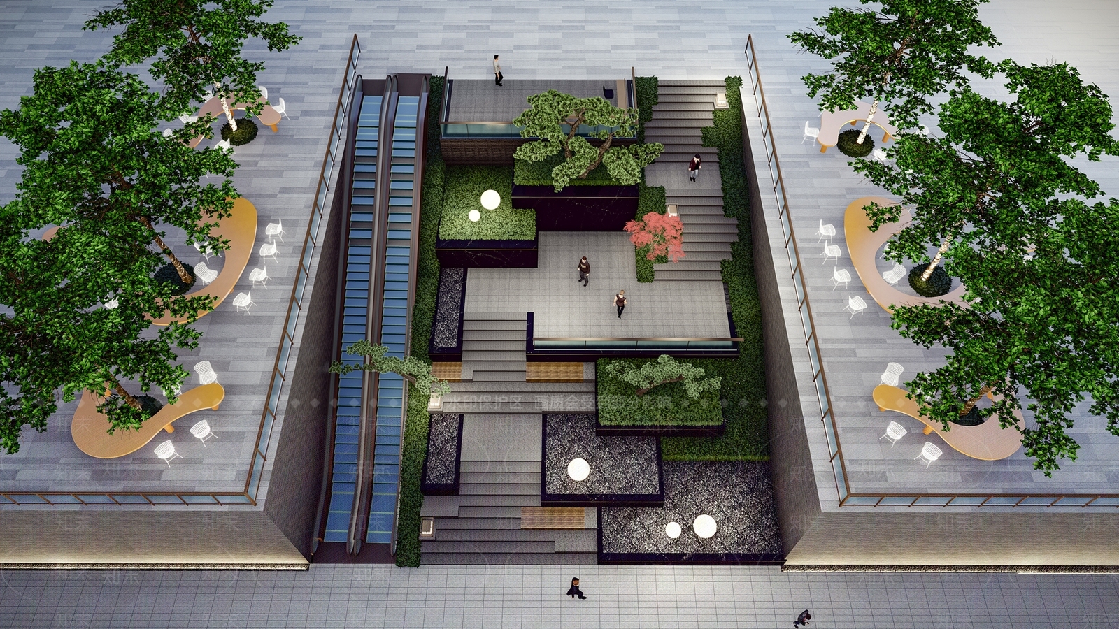 现代台阶景观SU模型下载【ID:1148316184】