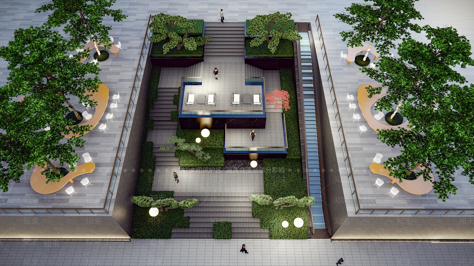 现代台阶景观SU模型下载【ID:1148316515】