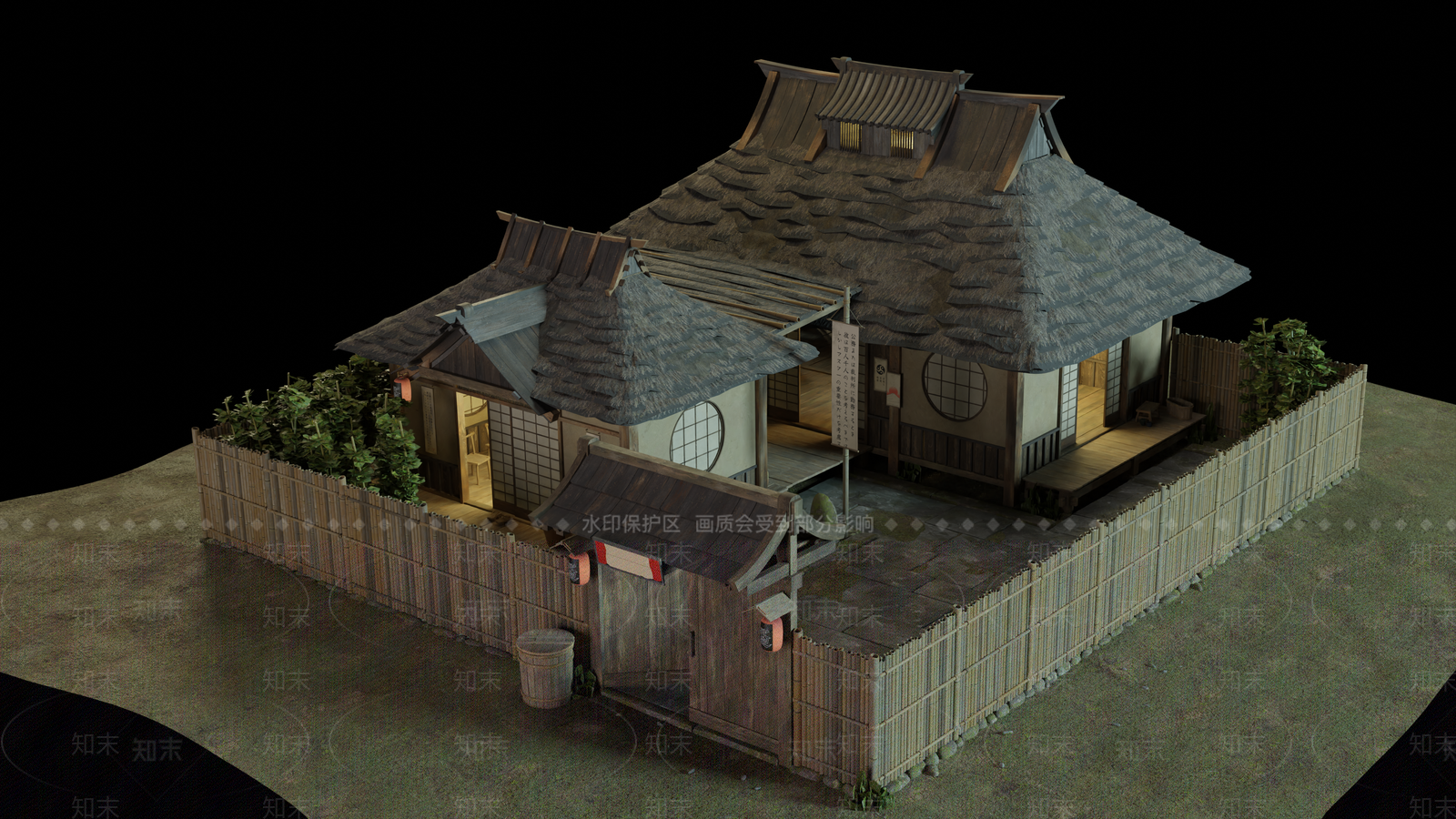 日本古建筑SU模型下载【ID:1148317044】