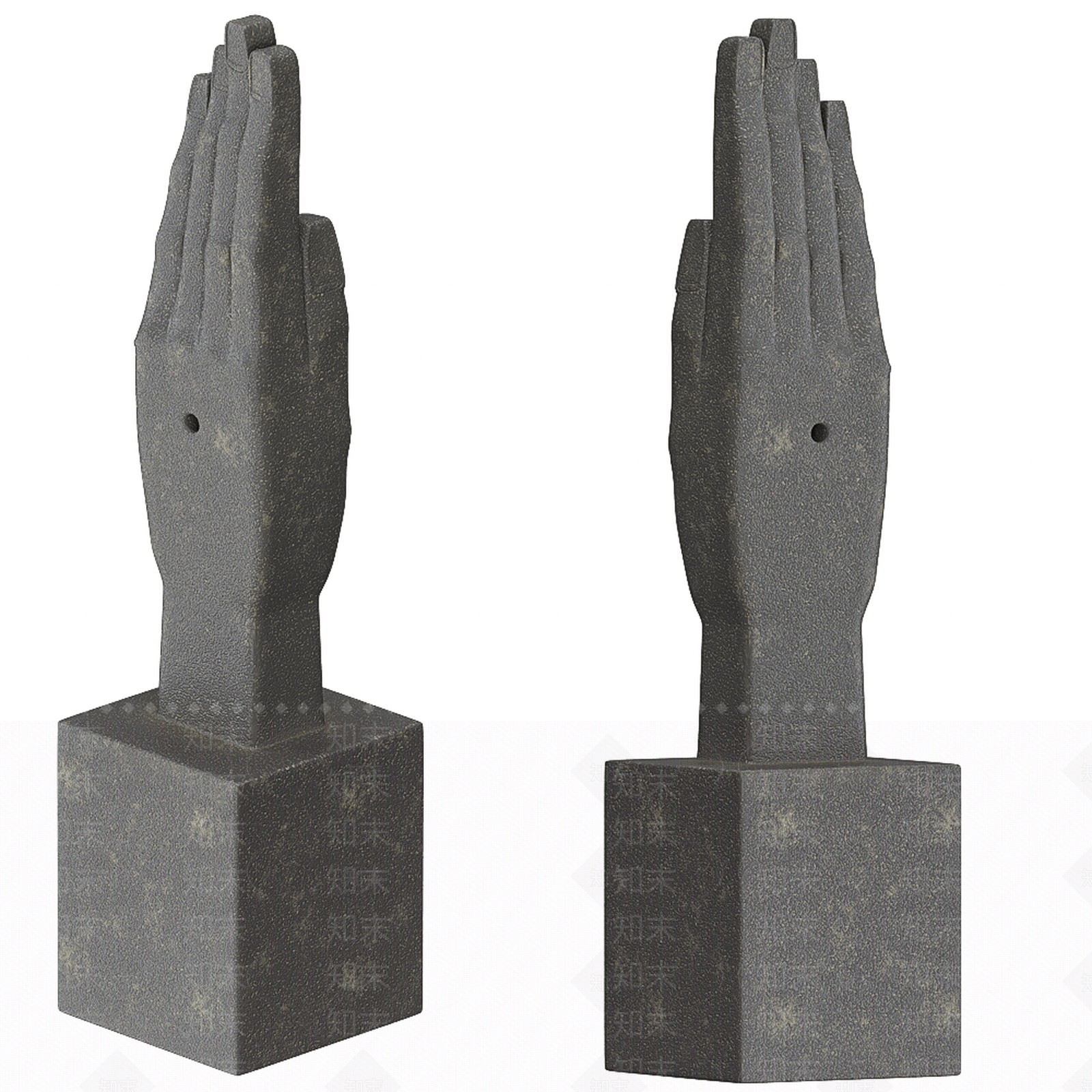 现代装饰雕塑手SU模型下载【ID:1148318610】