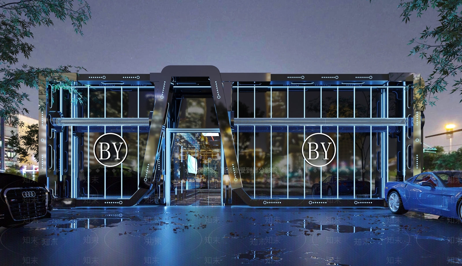 现代KTV门头门面3D模型下载【ID:1148322942】