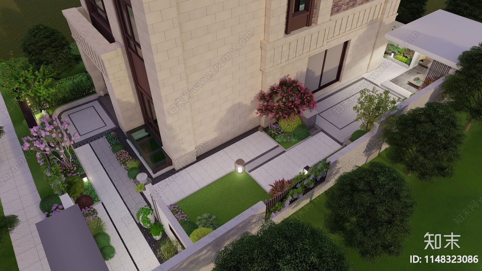 现代花园完整庭院景观施工图下载【ID:1148323086】