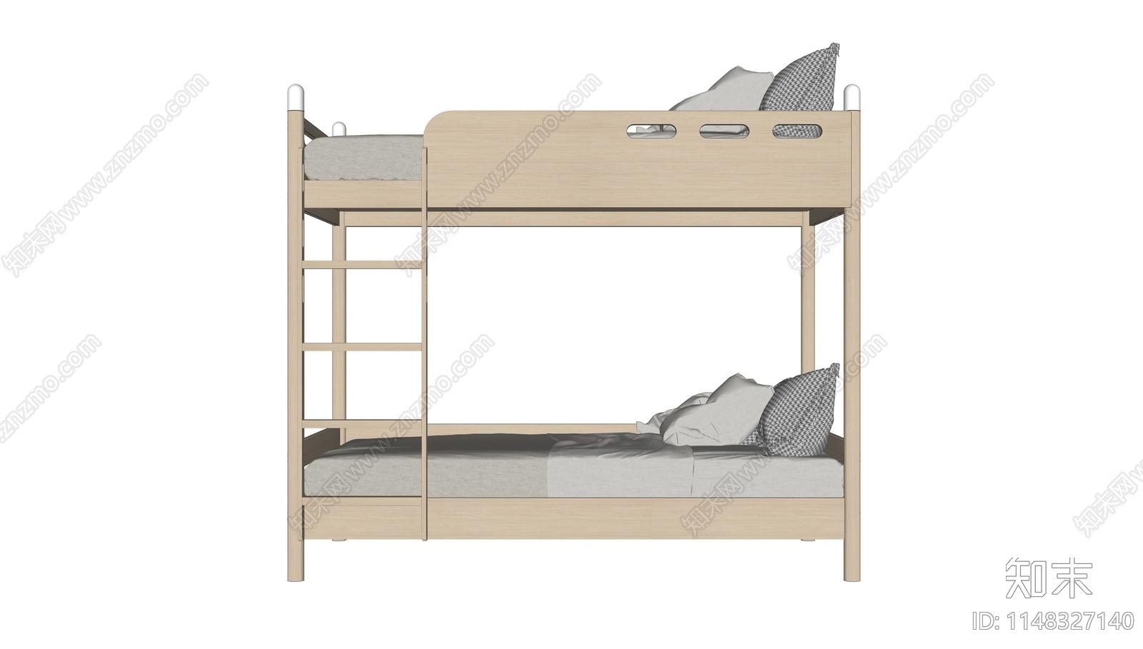 现代实木上下儿童床SU模型下载【ID:1148327140】