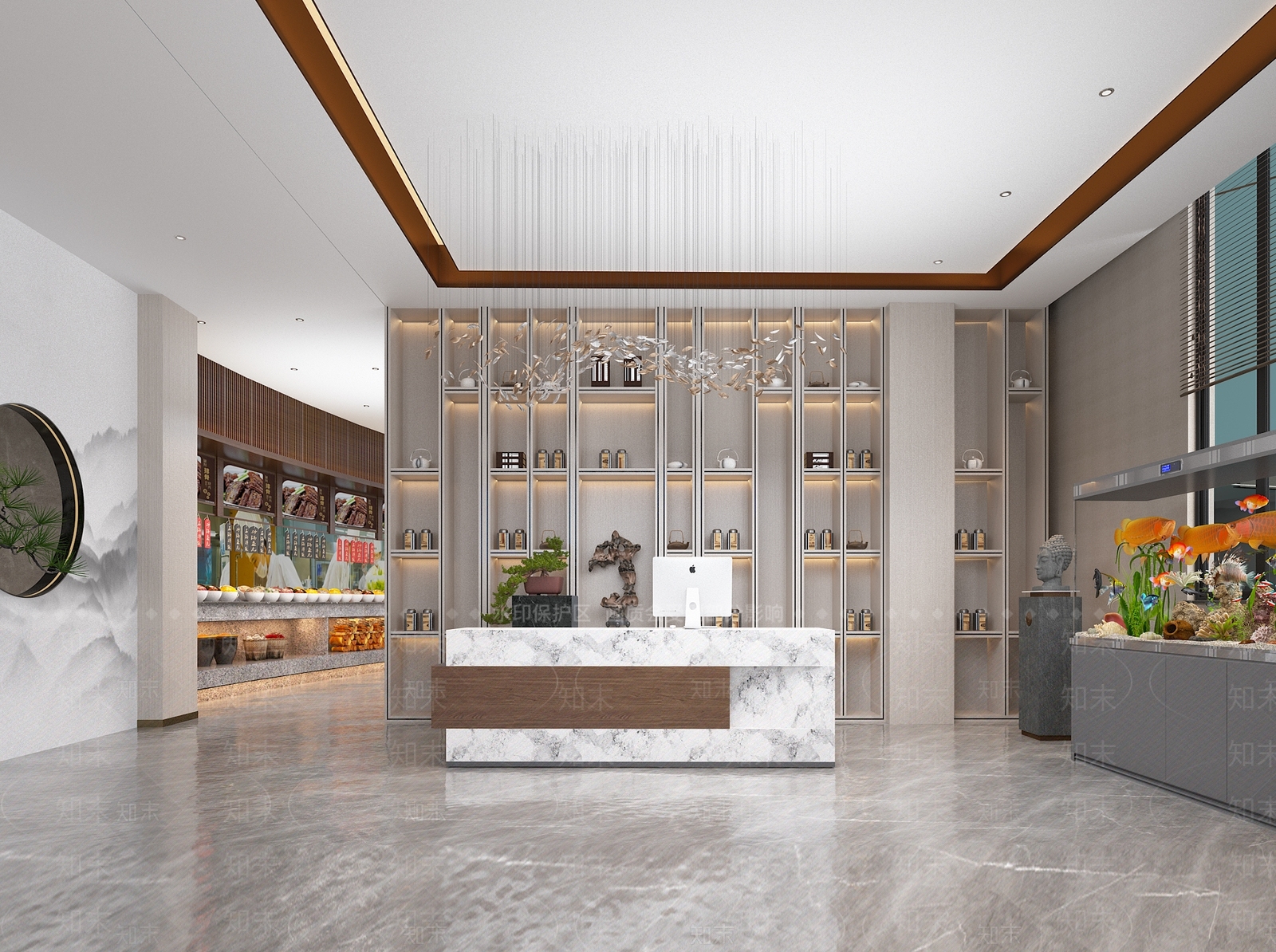 现代中餐厅3D模型下载【ID:1148328183】