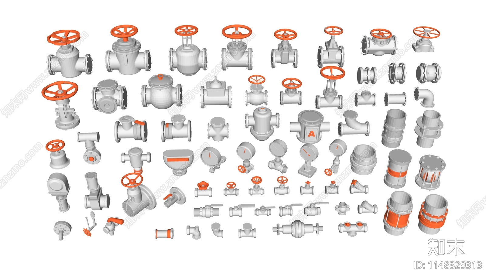 工业管道阀门SU模型下载【ID:1148329313】