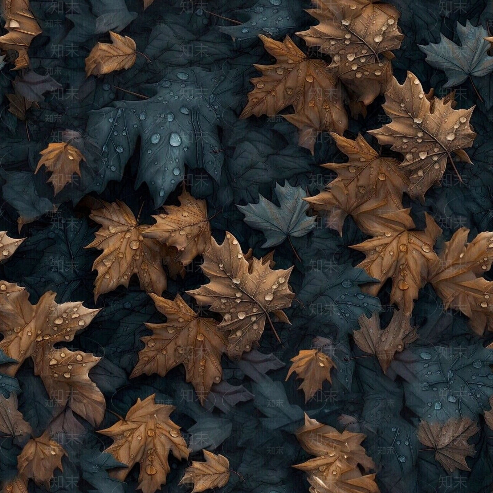 无缝植物枫叶印花壁纸壁画背景墙贴图下载【ID:1148331105】