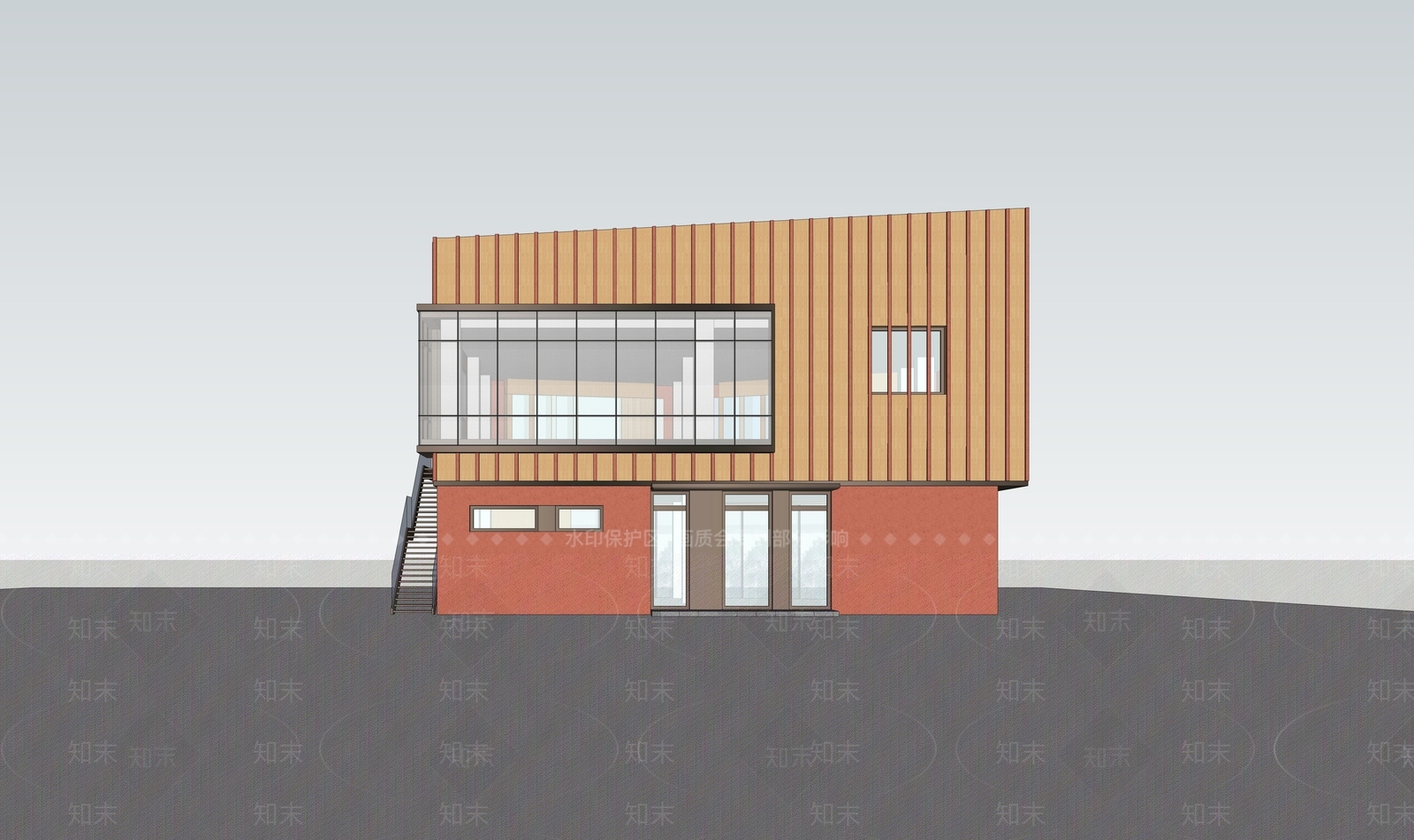 现代音乐博物馆建筑SU模型下载【ID:1148333629】