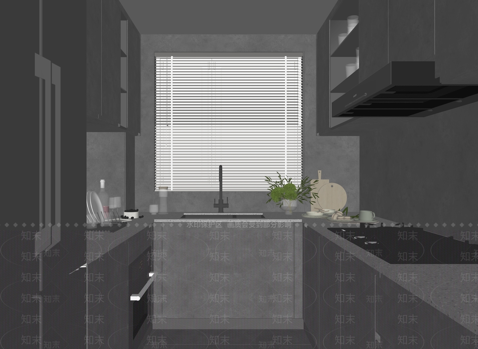 现代家居厨房SU模型下载【ID:1148334377】