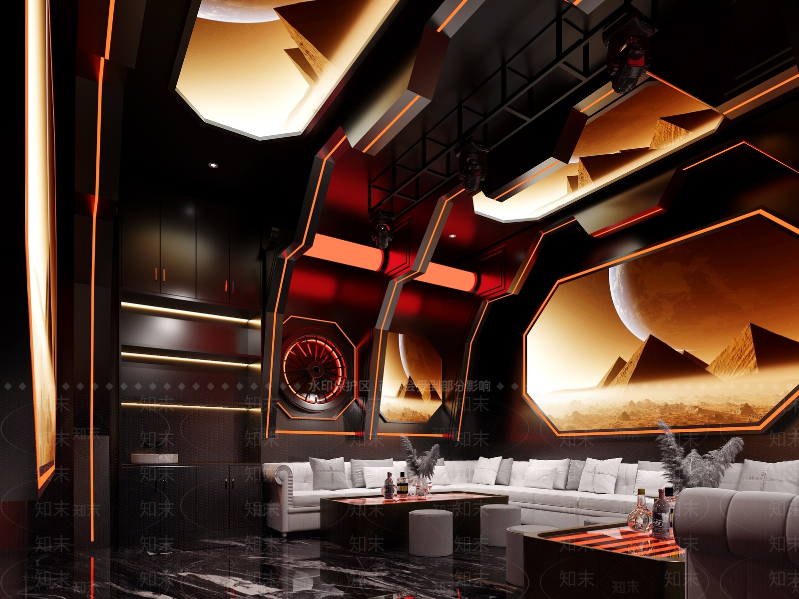 现代KTV包厢3D模型下载【ID:1148347999】