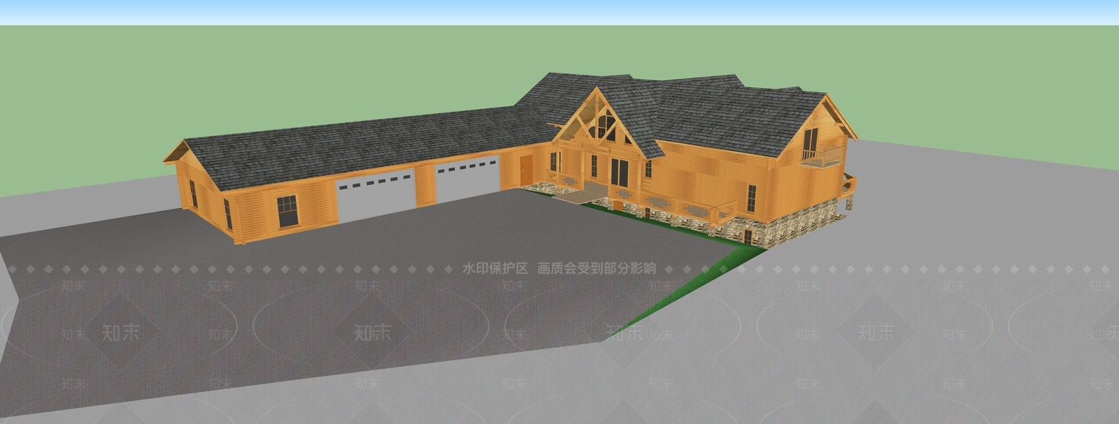 现代风格木屋SU模型下载【ID:1148341098】