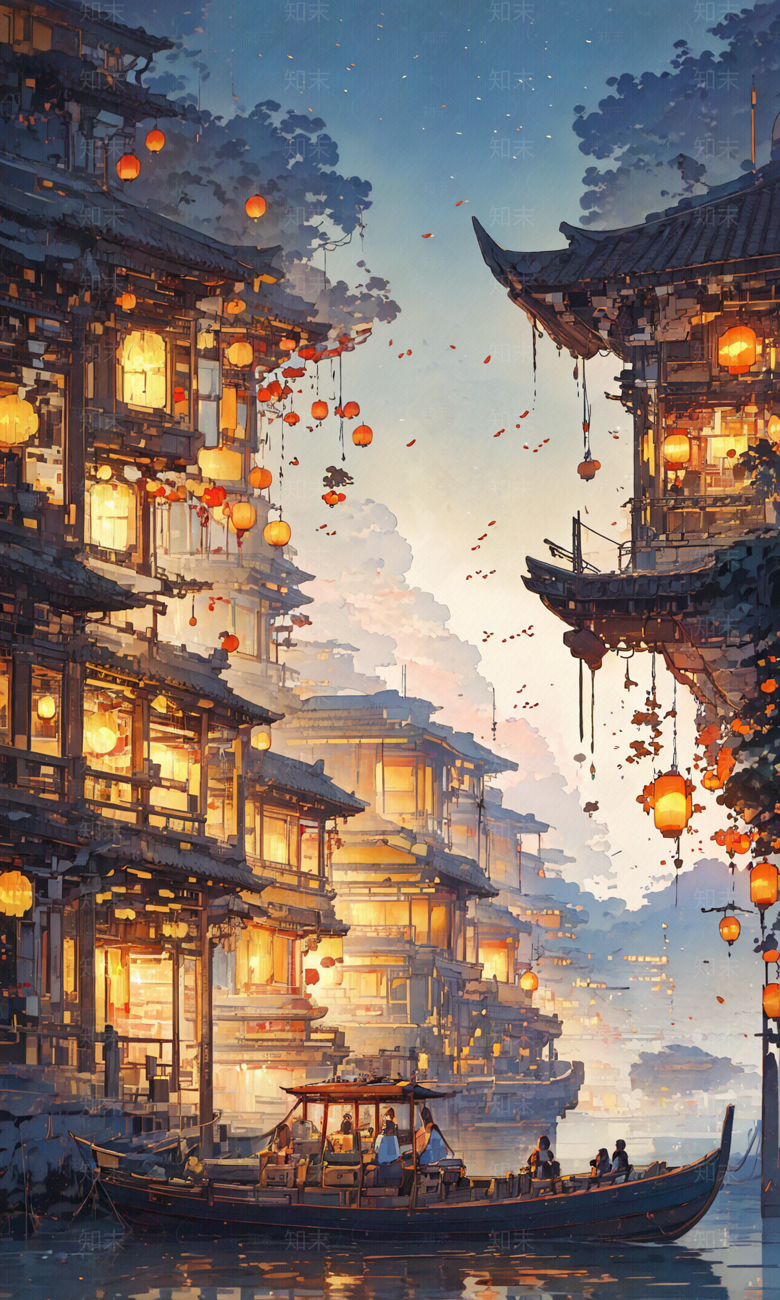 中国风建筑壁画贴图下载【ID:1148341760】