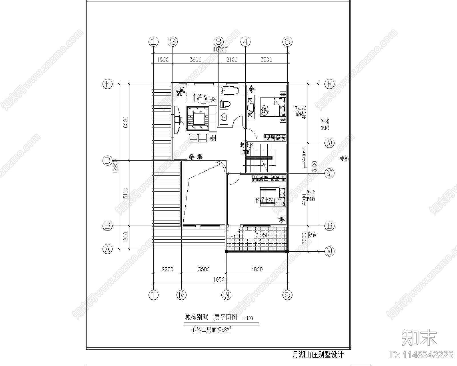 欧式独栋别墅设计建筑cad施工图下载【ID:1148342225】