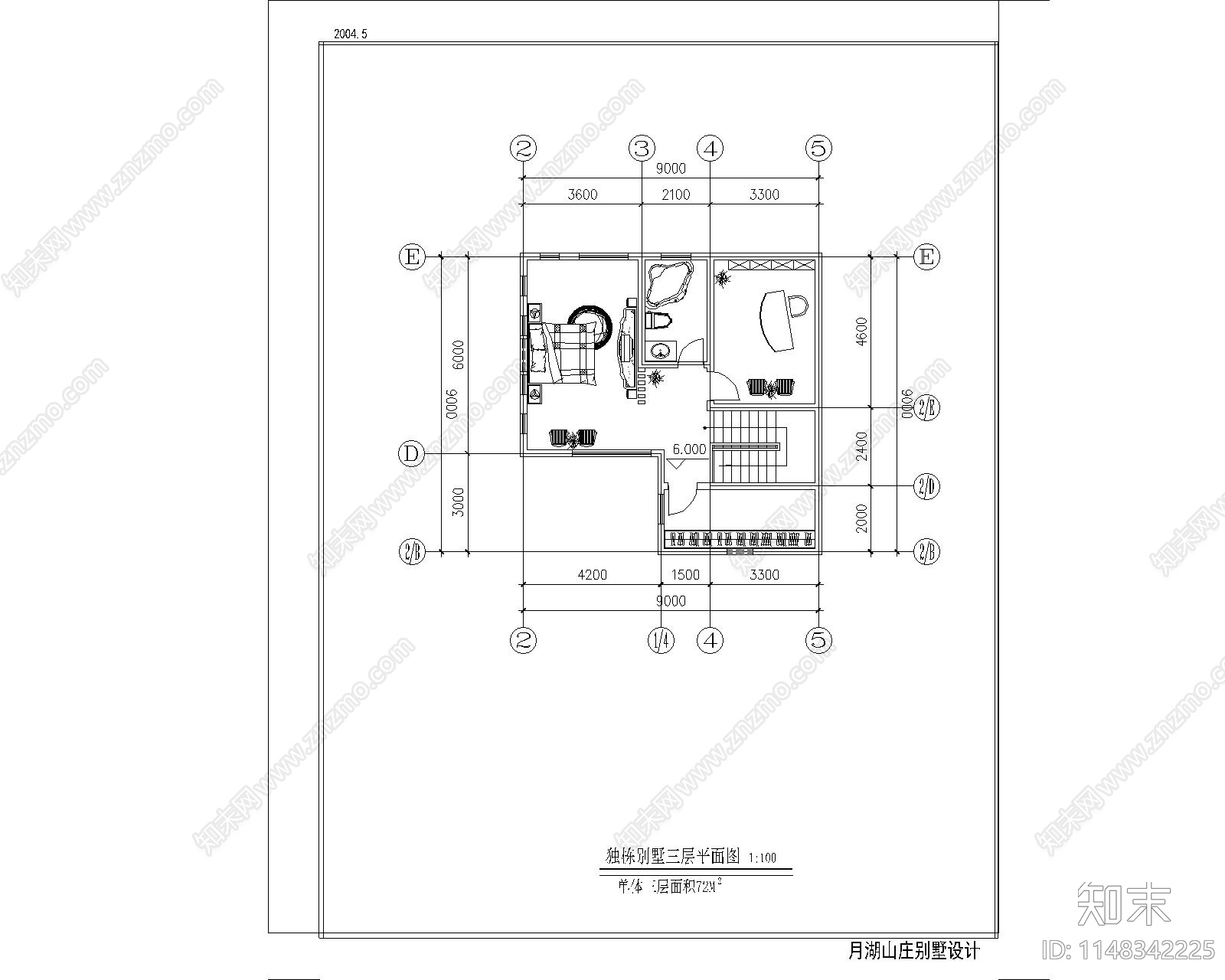 欧式独栋别墅设计建筑cad施工图下载【ID:1148342225】