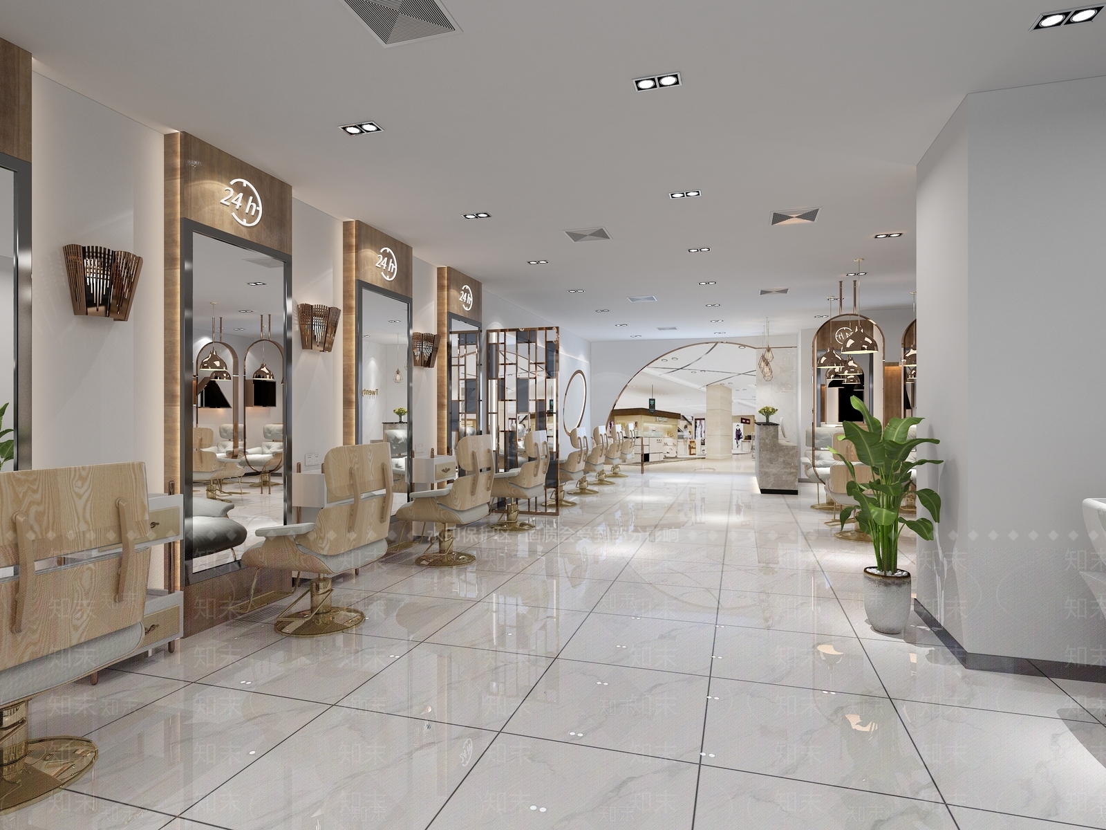 现代美发店SU模型下载【ID:1148344420】