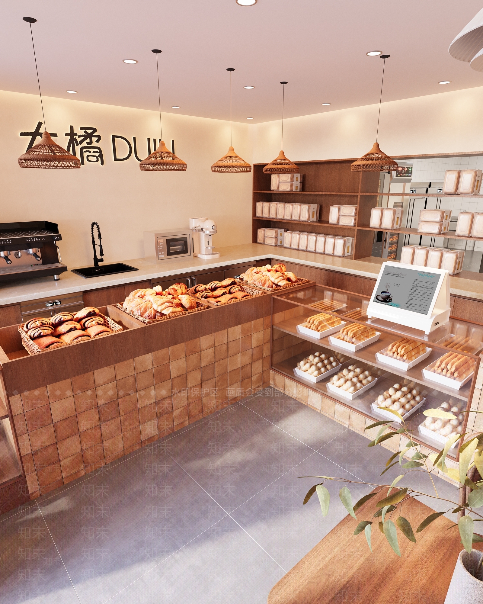 现代甜品面包店3D模型下载【ID:1148350280】