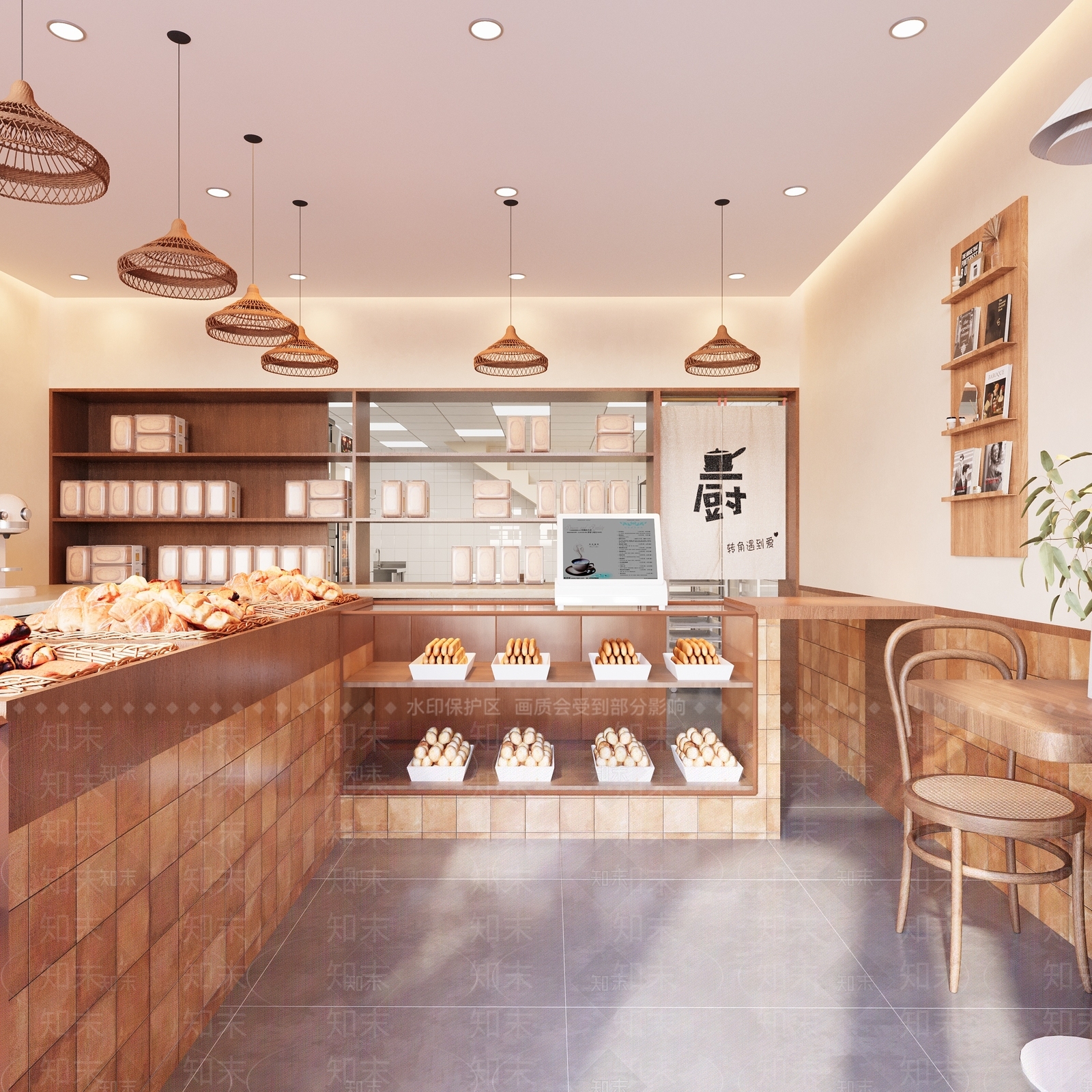现代甜品面包店3D模型下载【ID:1148350280】