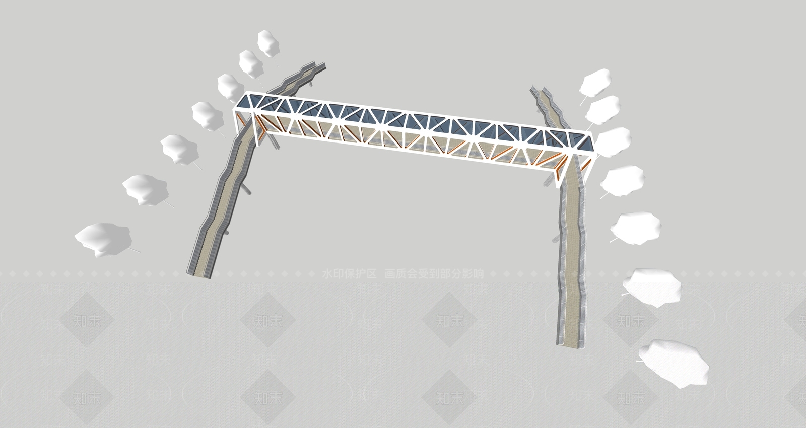 现代天桥SU模型下载【ID:1148357122】