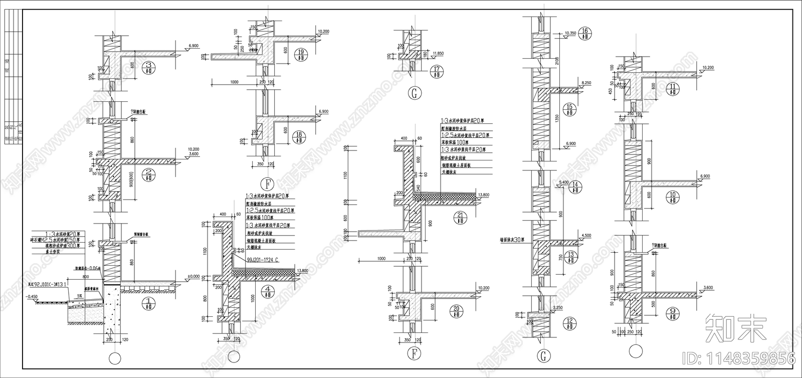 4层办公楼建筑cad施工图下载【ID:1148359856】