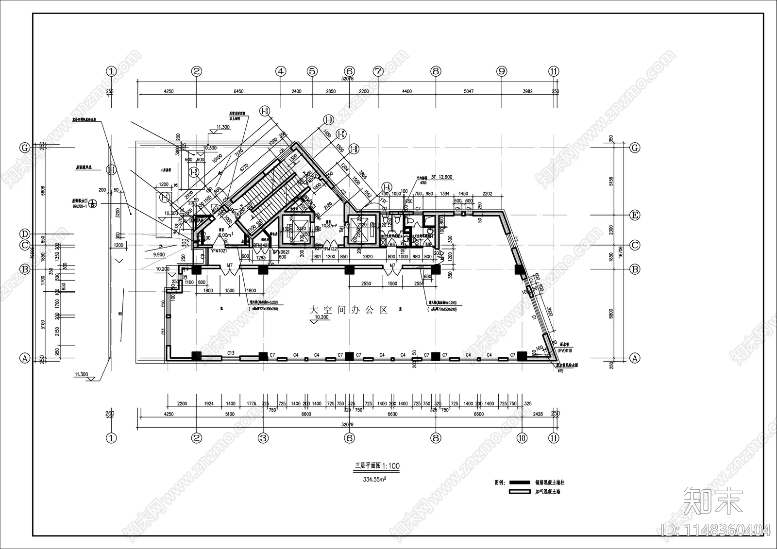 14层商业办公楼综合楼建筑cad施工图下载【ID:1148360404】