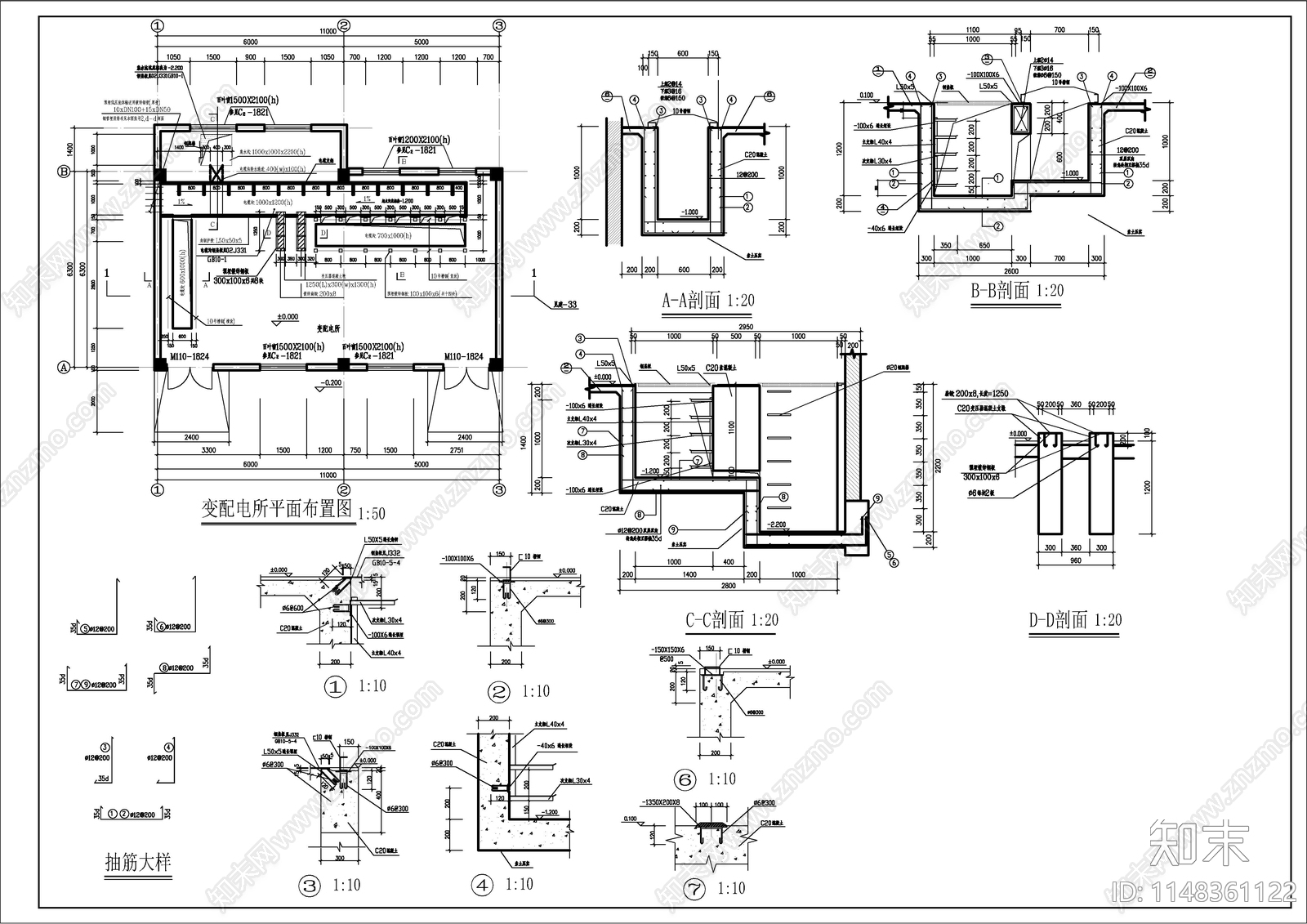 变电所建筑cad施工图下载【ID:1148361122】