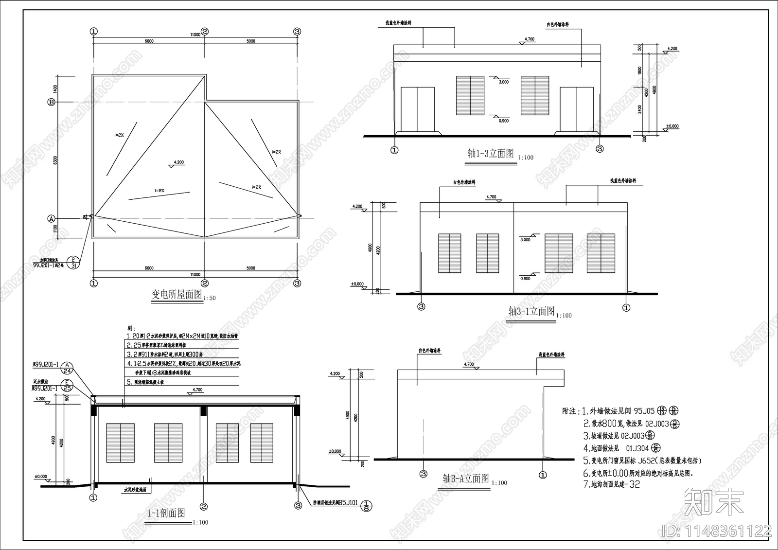 变电所建筑cad施工图下载【ID:1148361122】