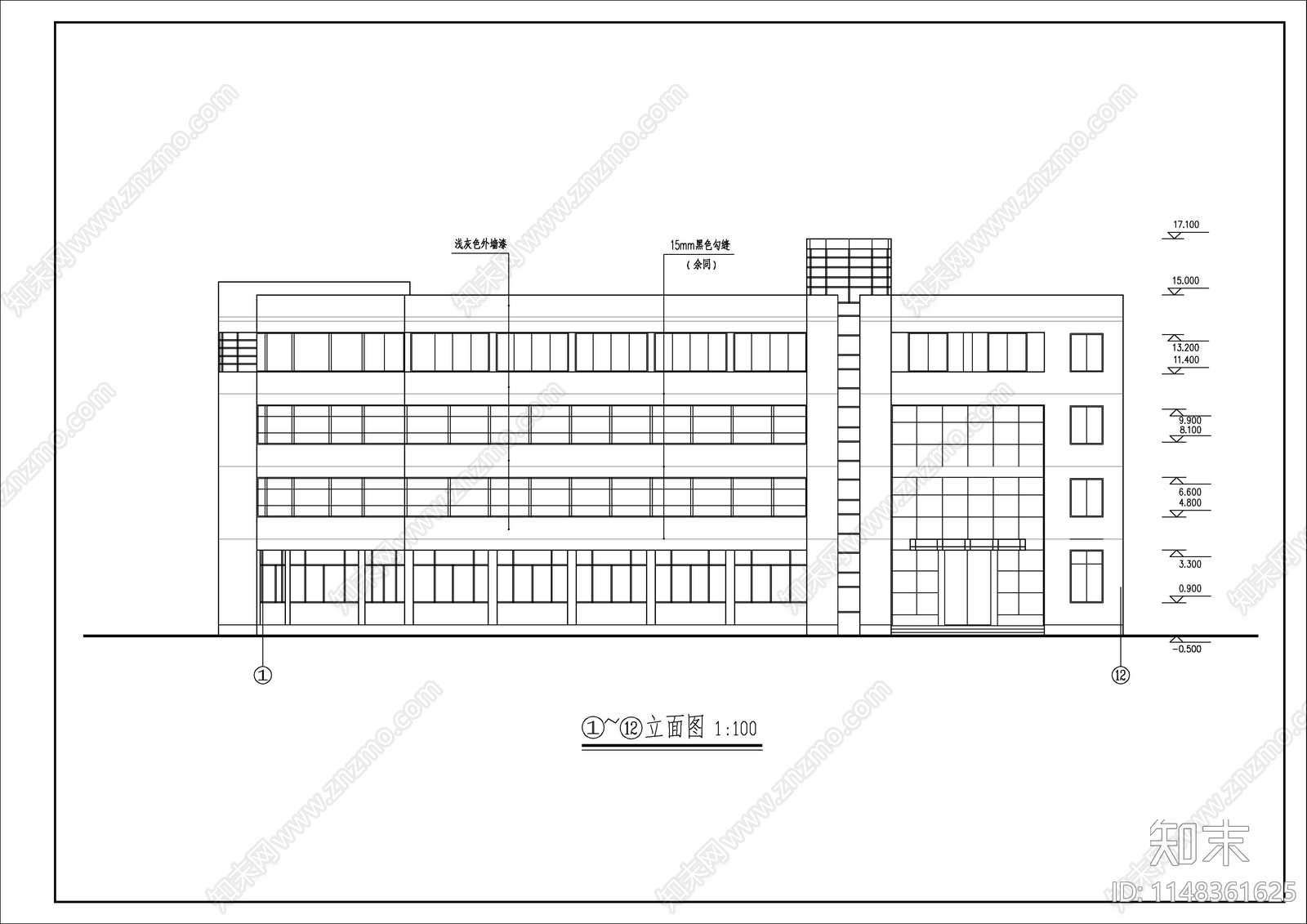 4层cad施工图下载【ID:1148361625】