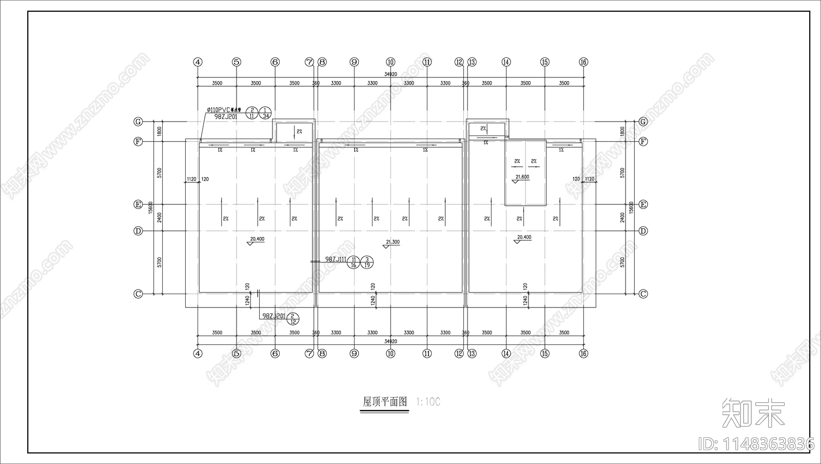 6层办公楼建筑施工图下载【ID:1148363836】