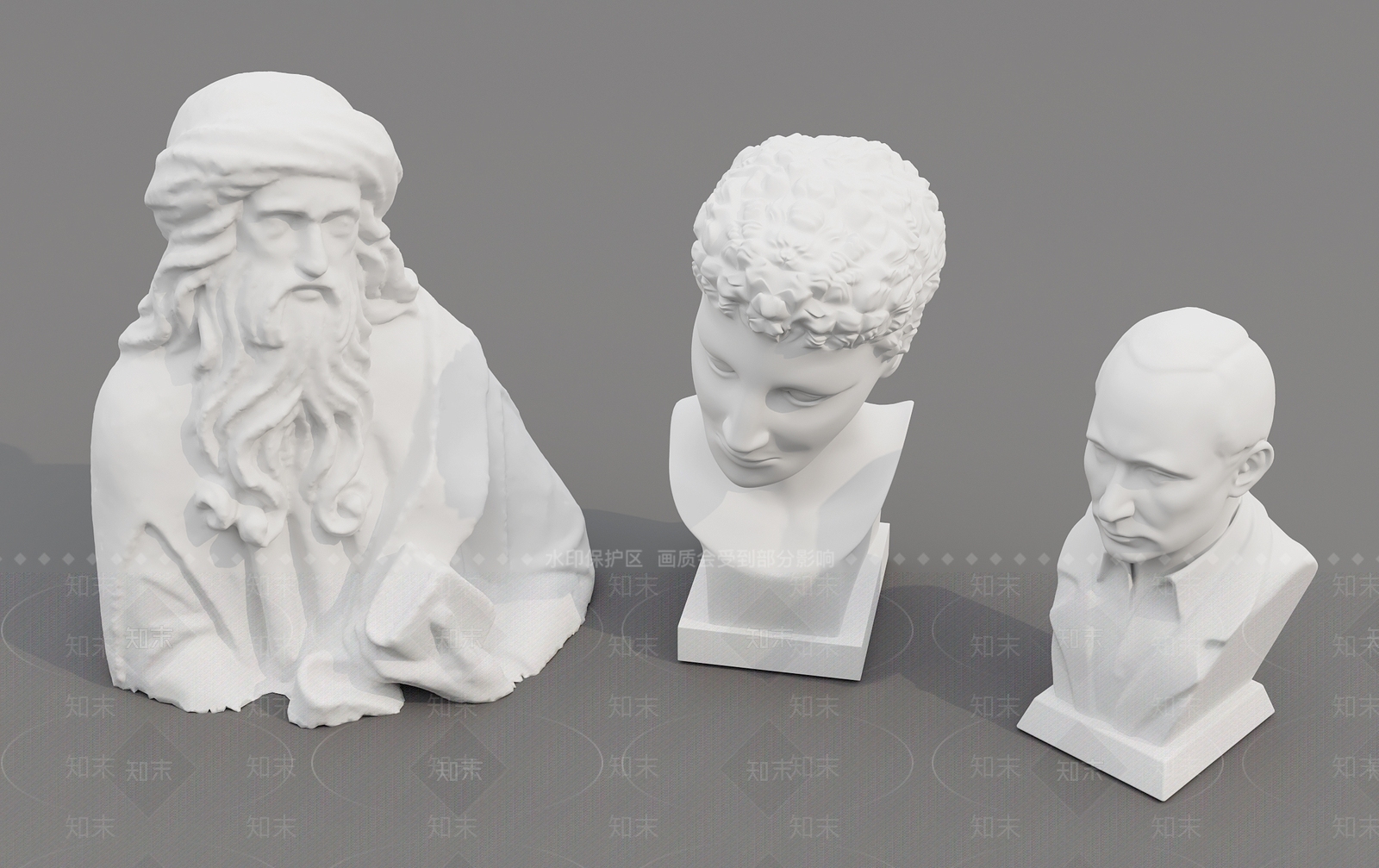 现代石膏雕像3D模型下载【ID:1148367584】