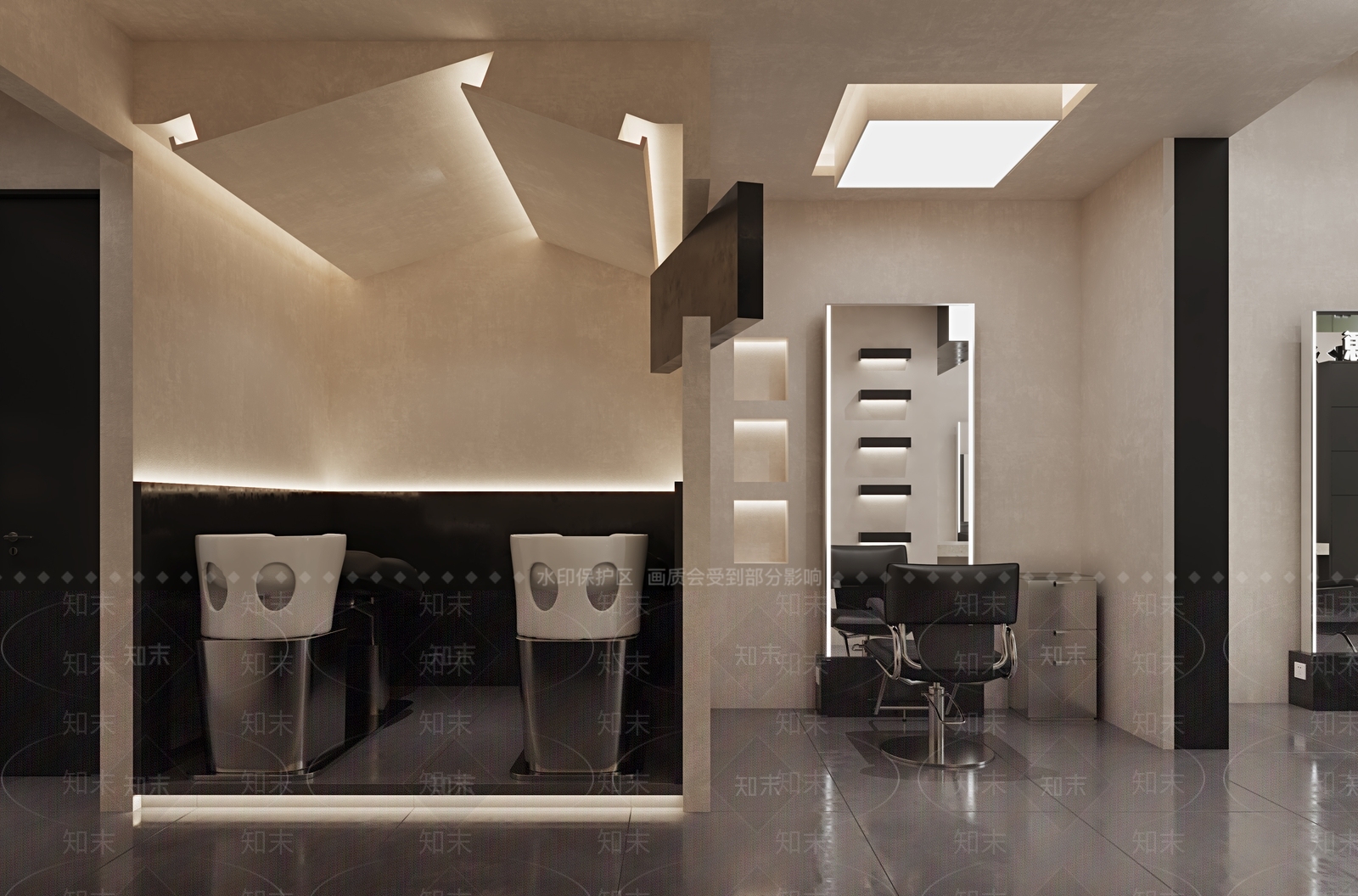 现代美发店3D模型下载【ID:1148369058】