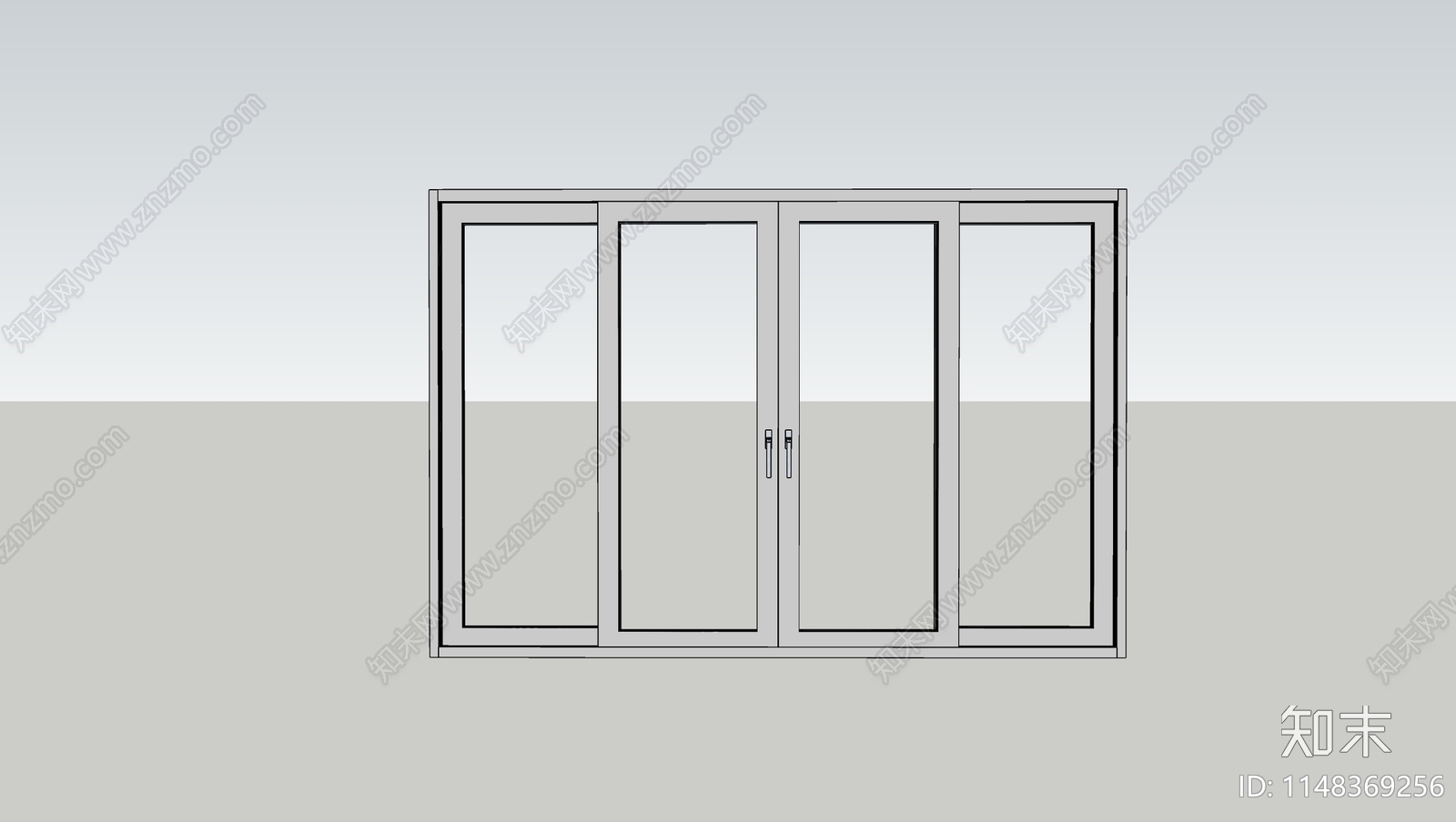 现代平开窗SU模型下载【ID:1148369256】