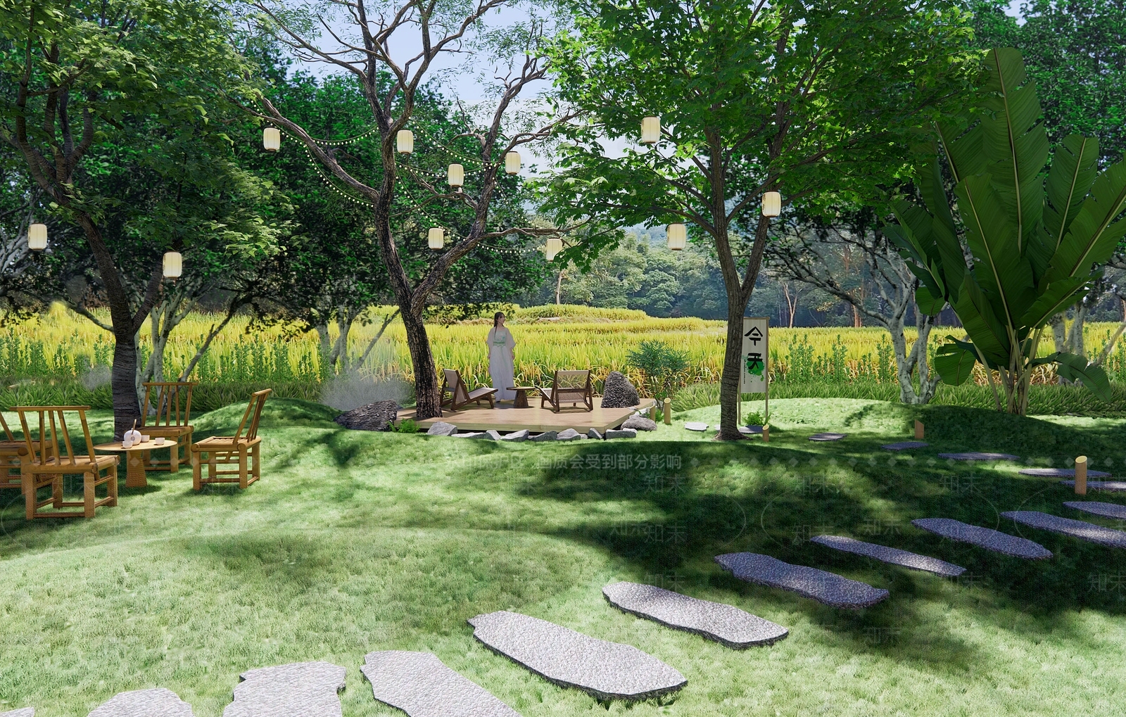现代景观公园SU模型下载【ID:1148370267】