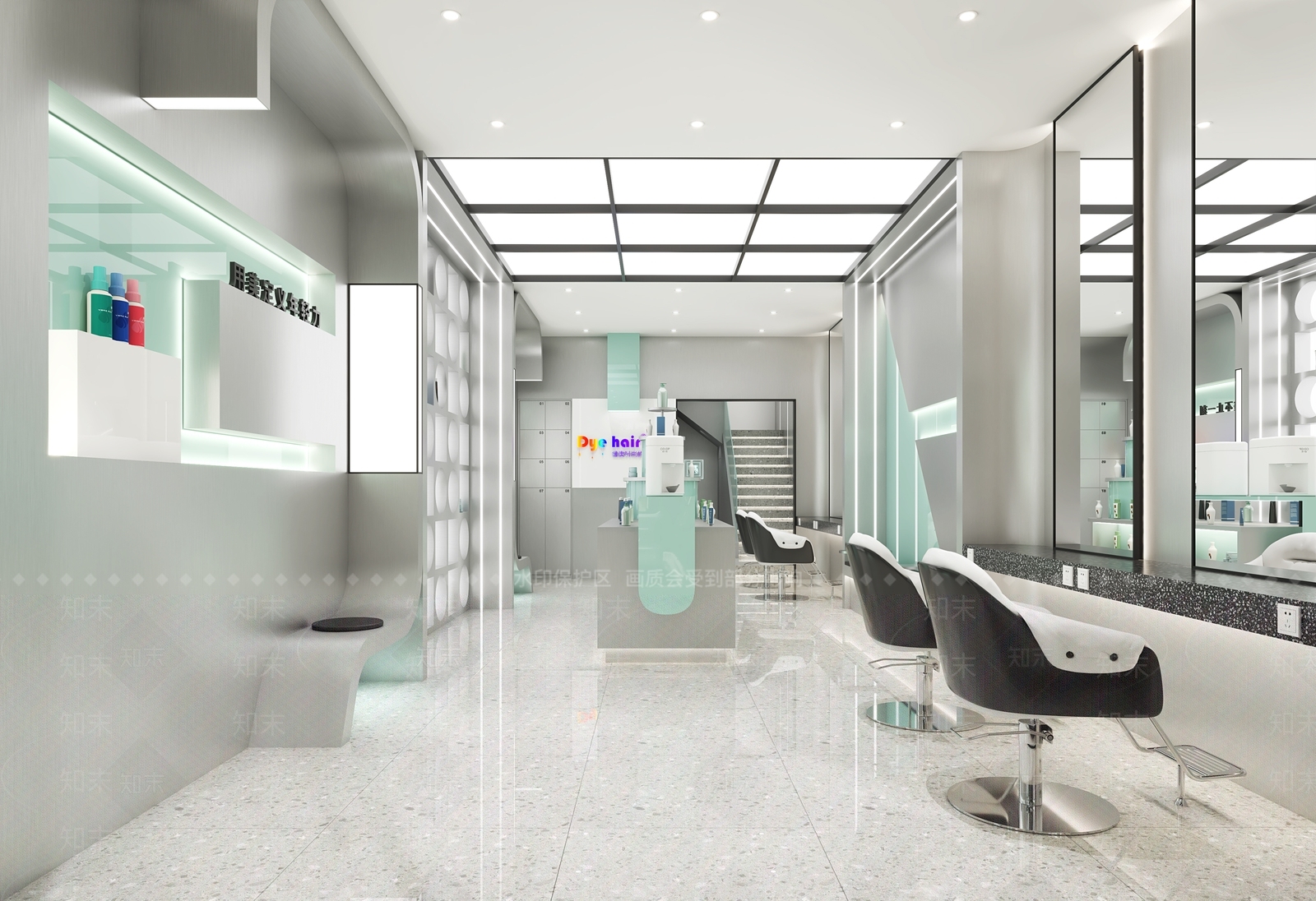 现代科技美发店3D模型下载【ID:1148370562】