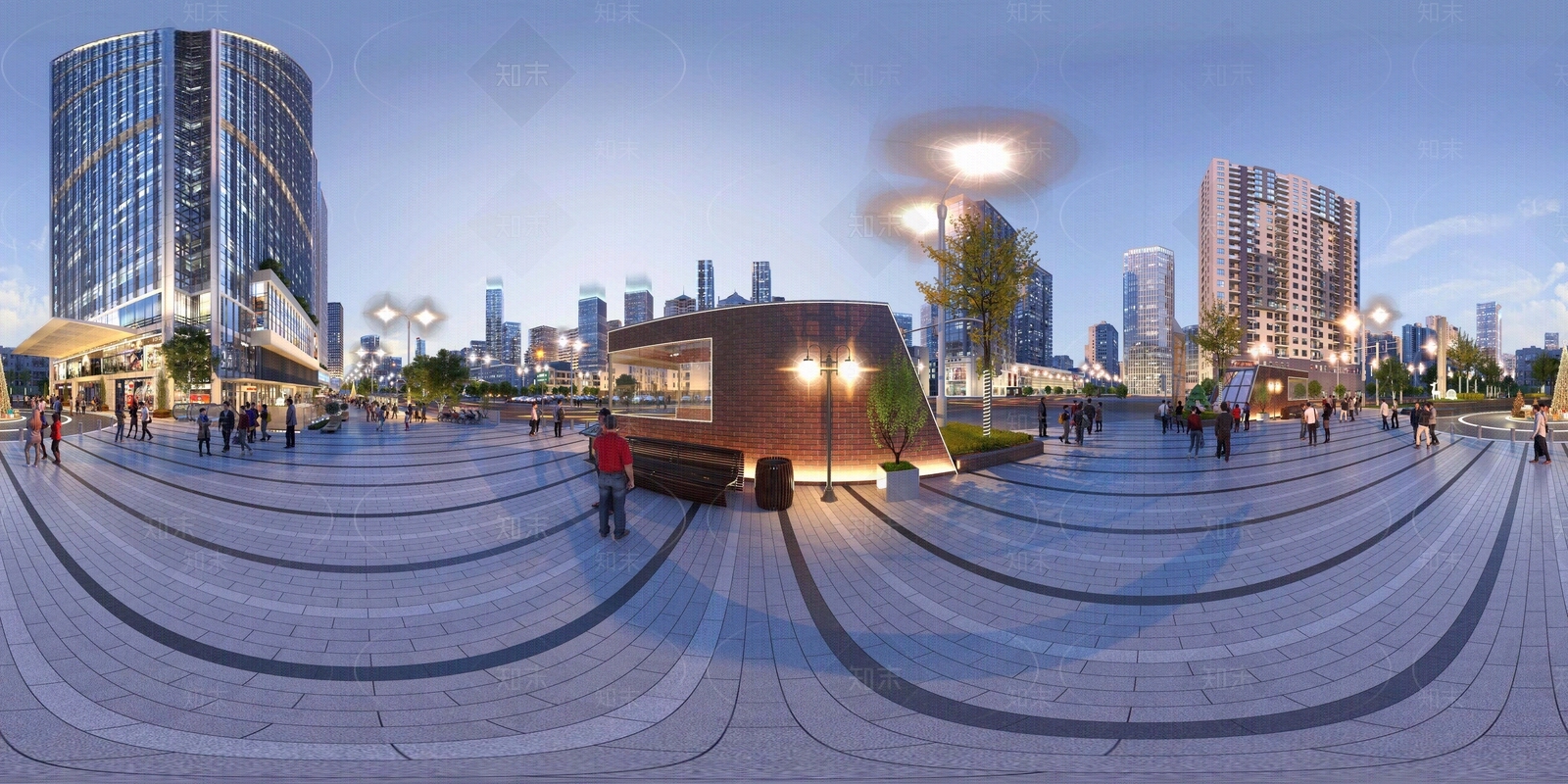 hdr室外步行街贴图下载【ID:1148370916】