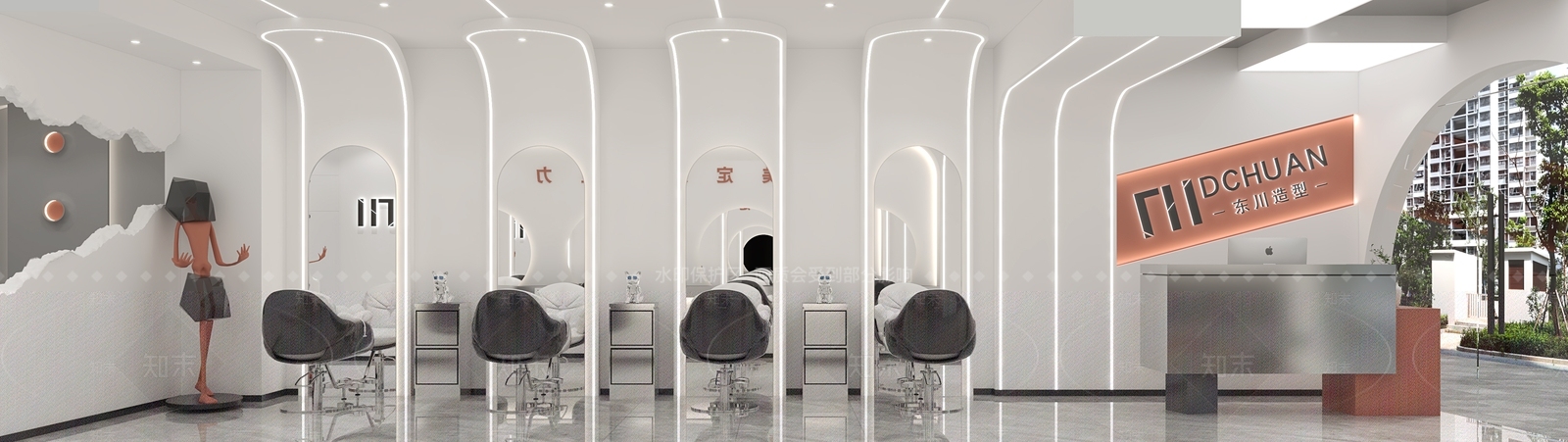 现代美发店3D模型下载【ID:1148371419】