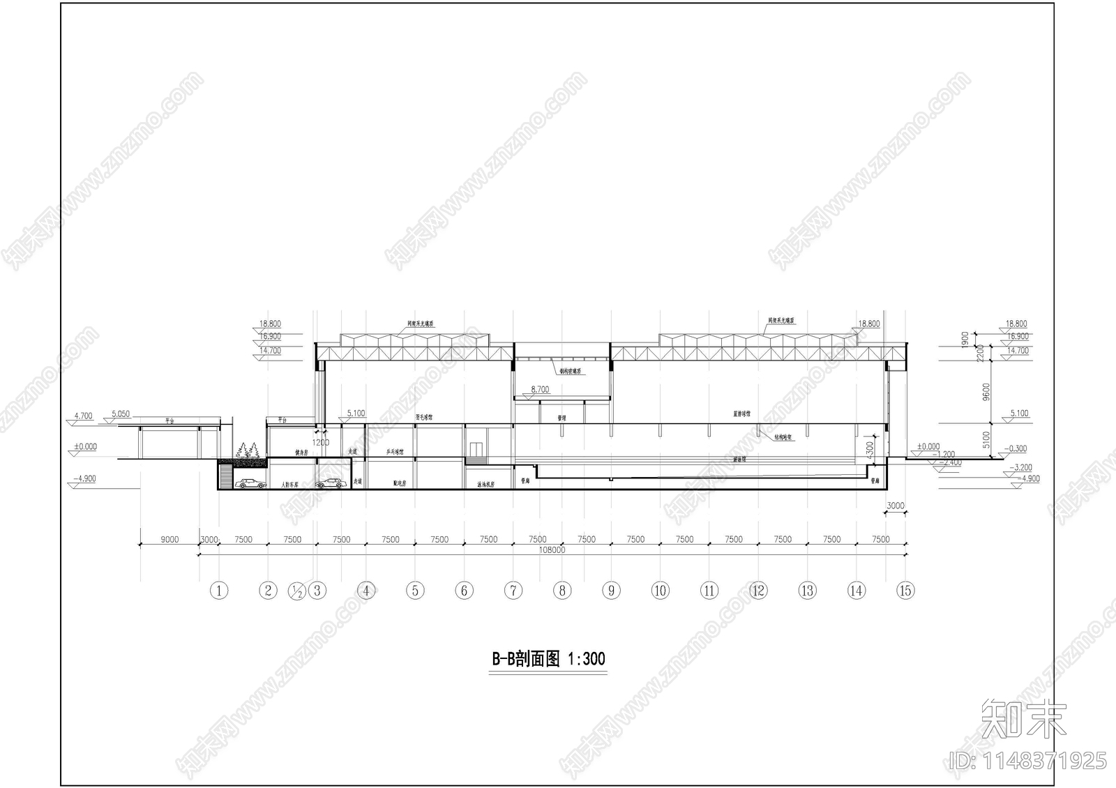 学校体育馆校史馆办公中心建筑cad施工图下载【ID:1148371925】