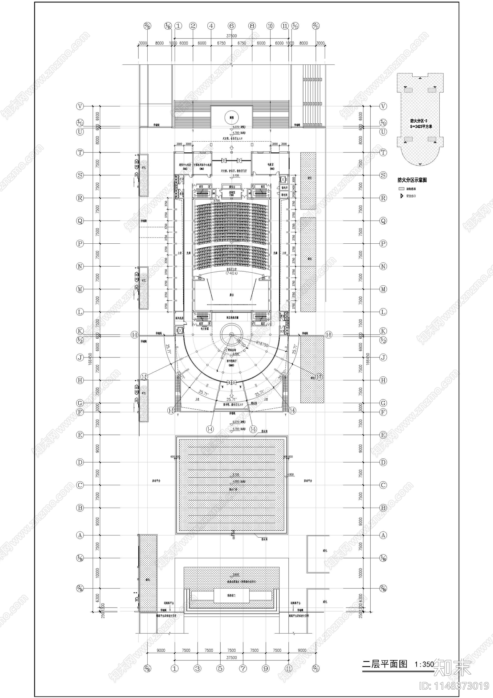 图书馆建筑cad施工图下载【ID:1148373019】