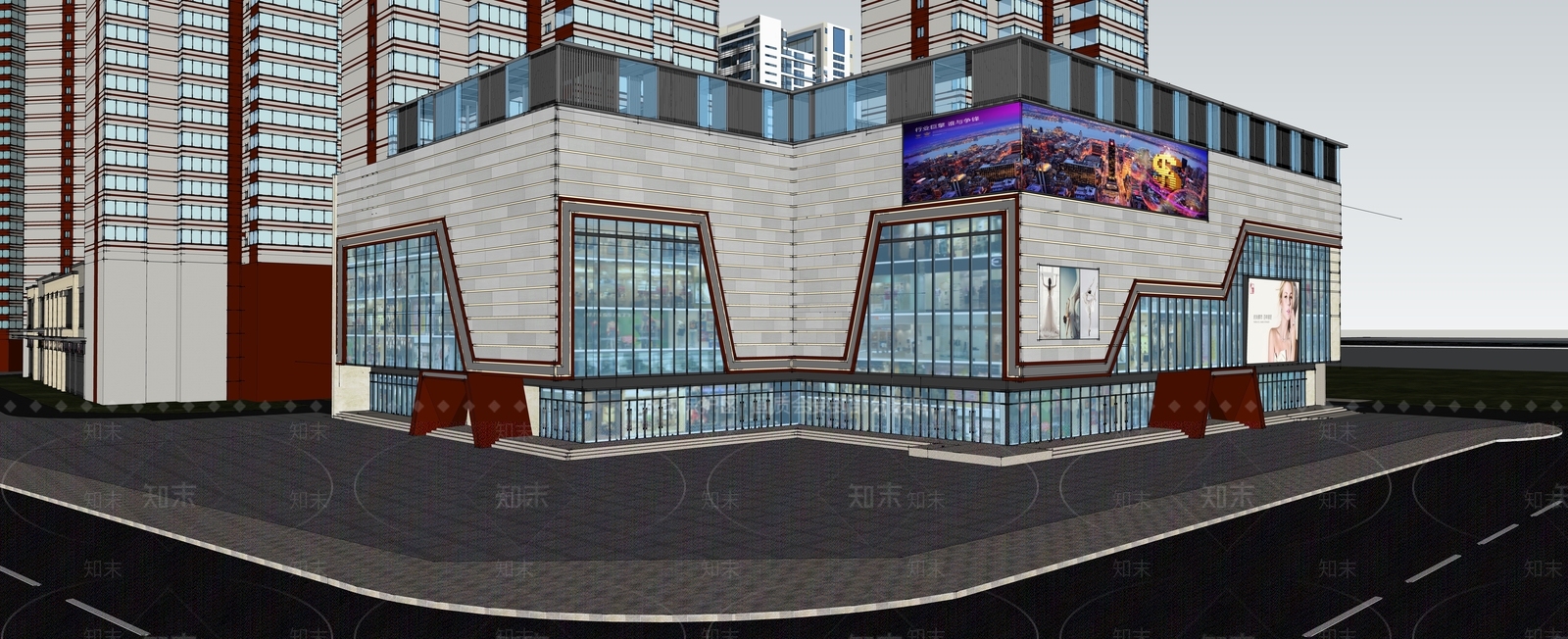 现代商场SU模型下载【ID:1148378877】