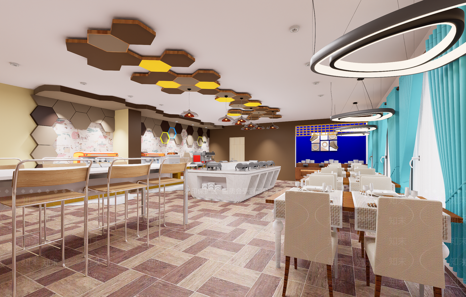 现代自助餐厅SU模型下载【ID:1148379641】