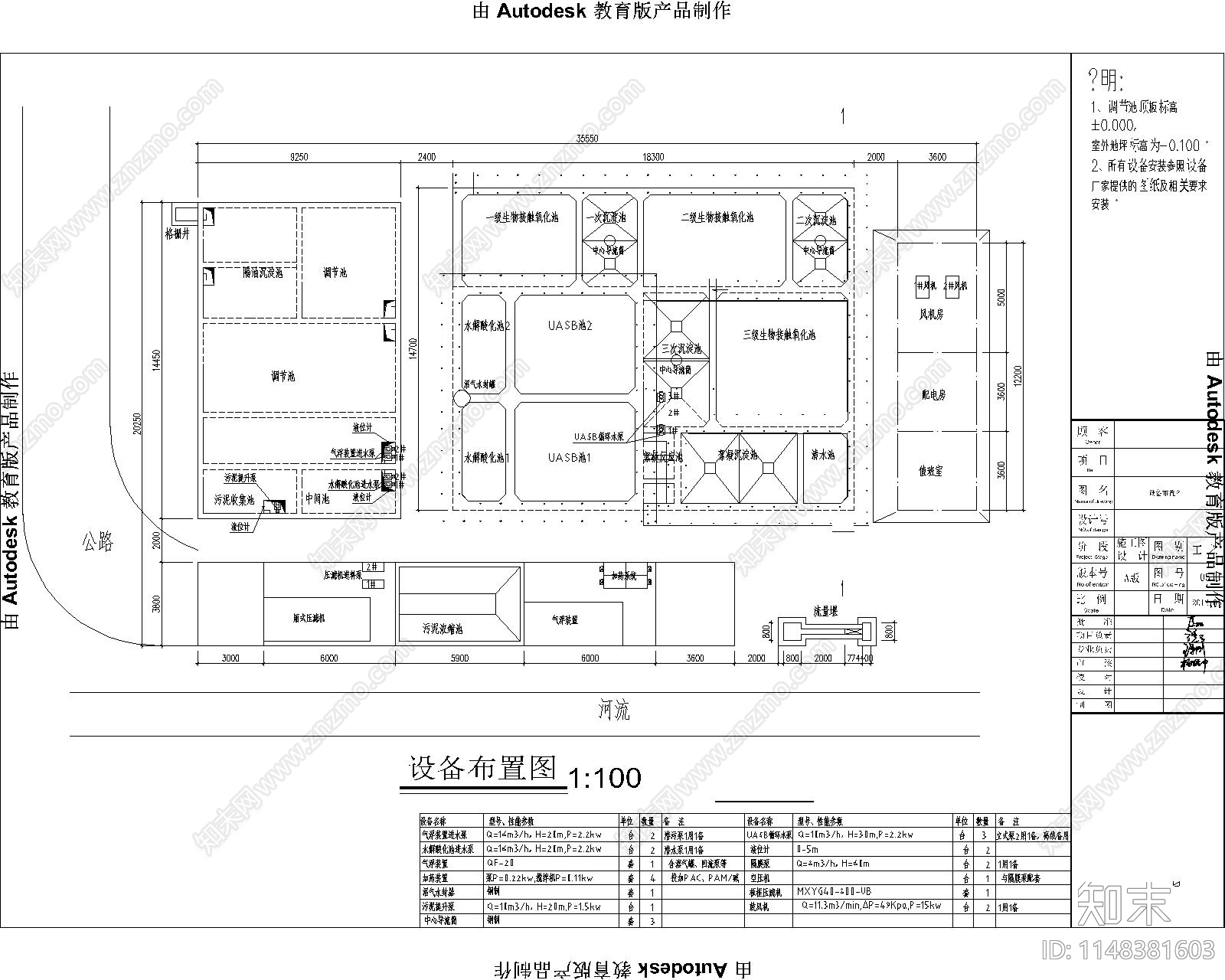 工业水污水废水处理cad施工图下载【ID:1148381603】