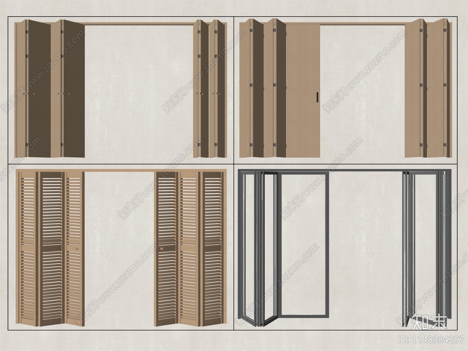 现代木质折叠门SU模型下载【ID:1148384297】