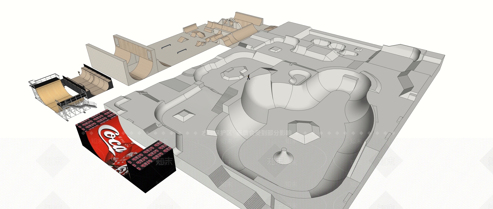 现代滑板公园SU模型下载【ID:1148386268】