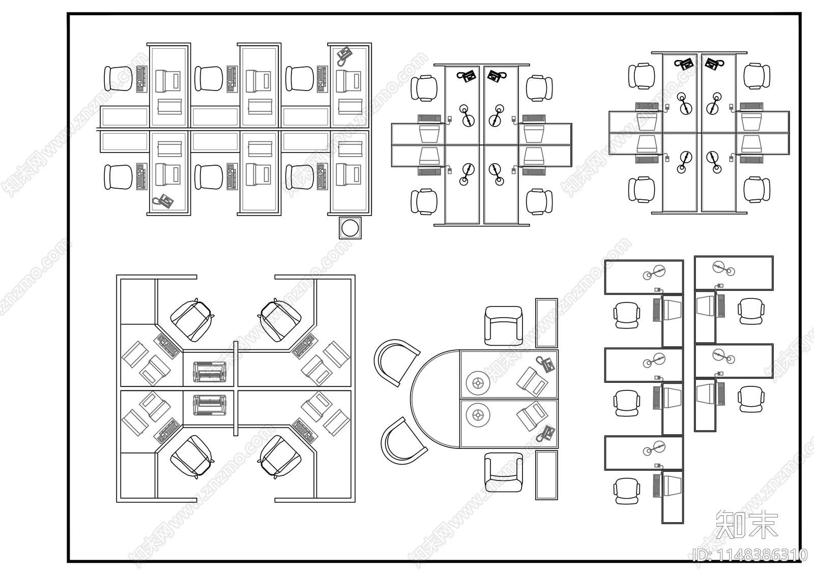 办公桌椅施工图下载【ID:1148386310】